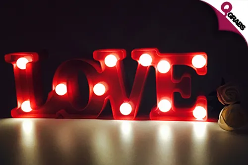 From QR29 Add Some Romance to your Room with a LOVE Night Light! (Up to QR90 Value)